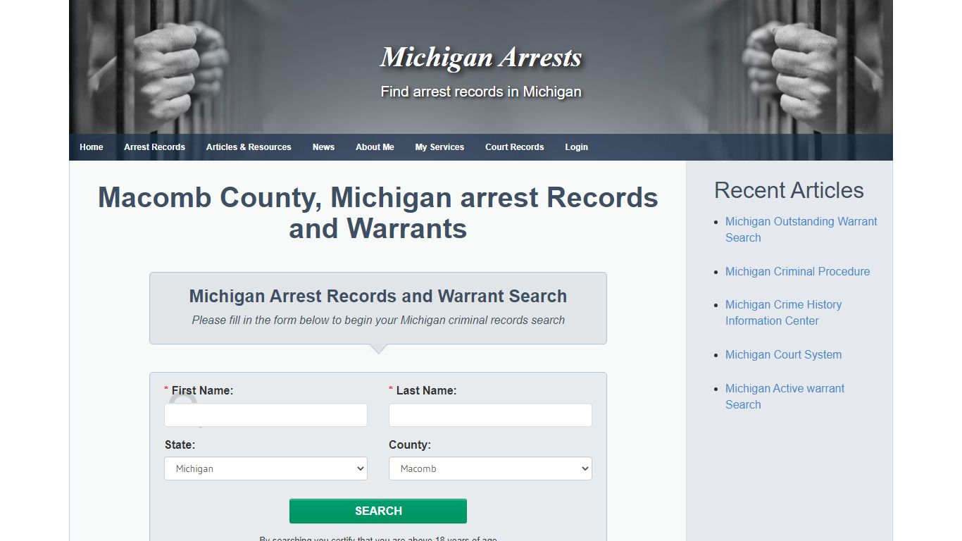 Macomb County, Michigan arrest Records and Warrants